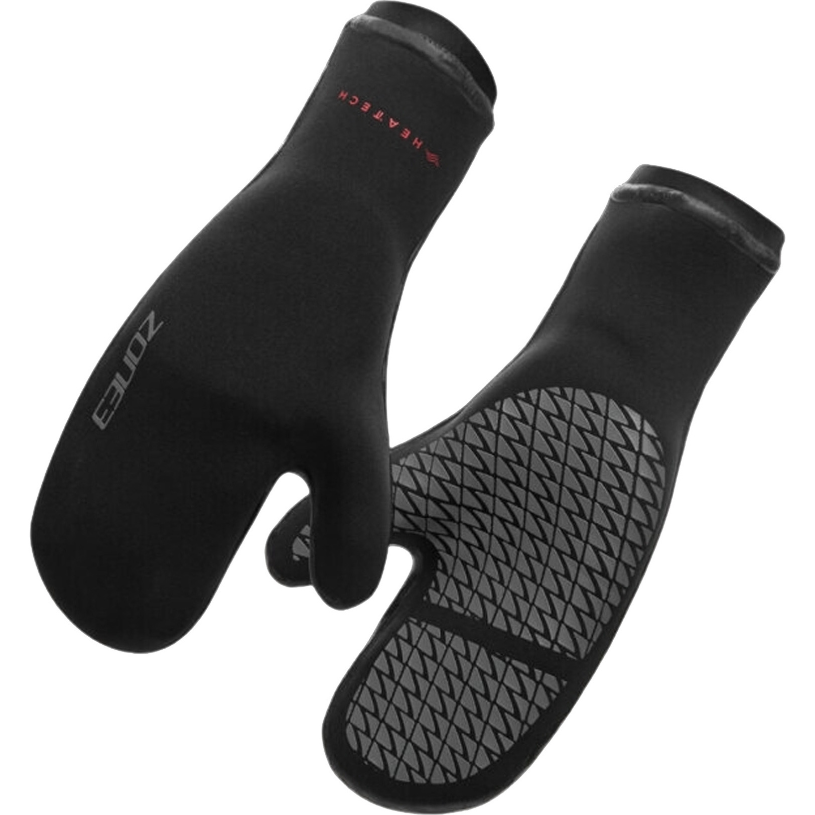 2026 ZONE3 Thermo Tech Warmth Swim Mitts NA24UHTM101 - Black / Silver / Red